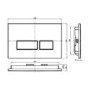 Brushed Nickel Satin Flush Plate with Slimline 90mm WC Frame and Dual Flush Cistern