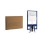 GRADE A1 - Brushed Bronze Flush Plate with Slimline 90mm WC Frame and Dual Flush Cistern