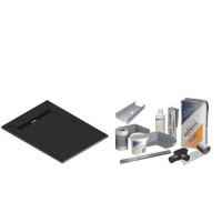 1400x900mm Wet Room Tileable Shower Tray with Wet Room Install & Linear Waste Drainage Kit