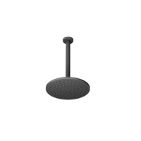250mm Black Round Rainfall Shower Head with Ceiling Arm