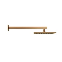 250mm Brushed Bronze Square Rain Fall Shower Head with Wall Arm