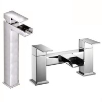Chrome Tall basin tap and bath filler tap pack - Quadra