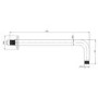ONLY OPENED - 200mm Ultra Slim Square Shower Head with Wall Arm