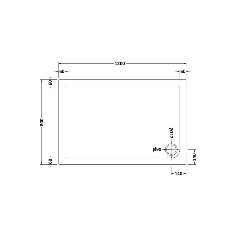 1200 x 800mm Rectangular Sliding Shower Enclosure with Tray - Vega