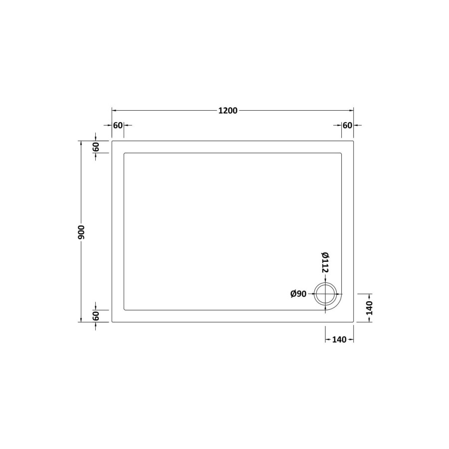 1200 x 900mm Rectangular Sliding Shower Enclosure with Tray - Vega