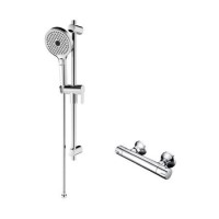 Thermostatic Mixer Bar Shower with Slide Rail & Round Handset - Flow Thermostatic Mixer Bar Shower with Slide Rail & Round Handset - Flow