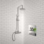 Thermostatic Mixer Bar Mixer Shower with Round Overhead & Handset - Flow