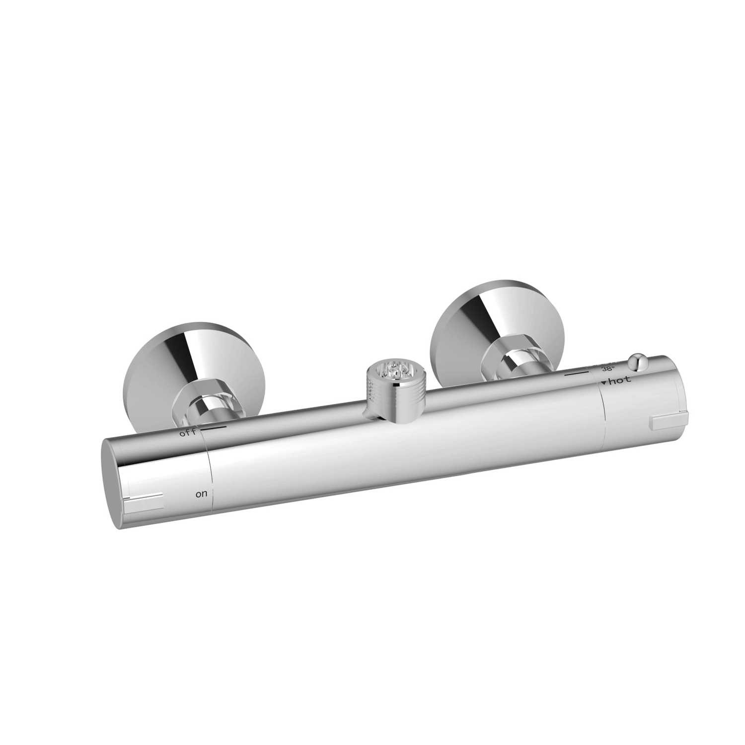 Flow thermostatic round bar shower valve top outlet Better Bathrooms
