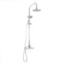 Thermostatic Mixer Bar Mixer Shower with Round Overhead & Handset - Flow