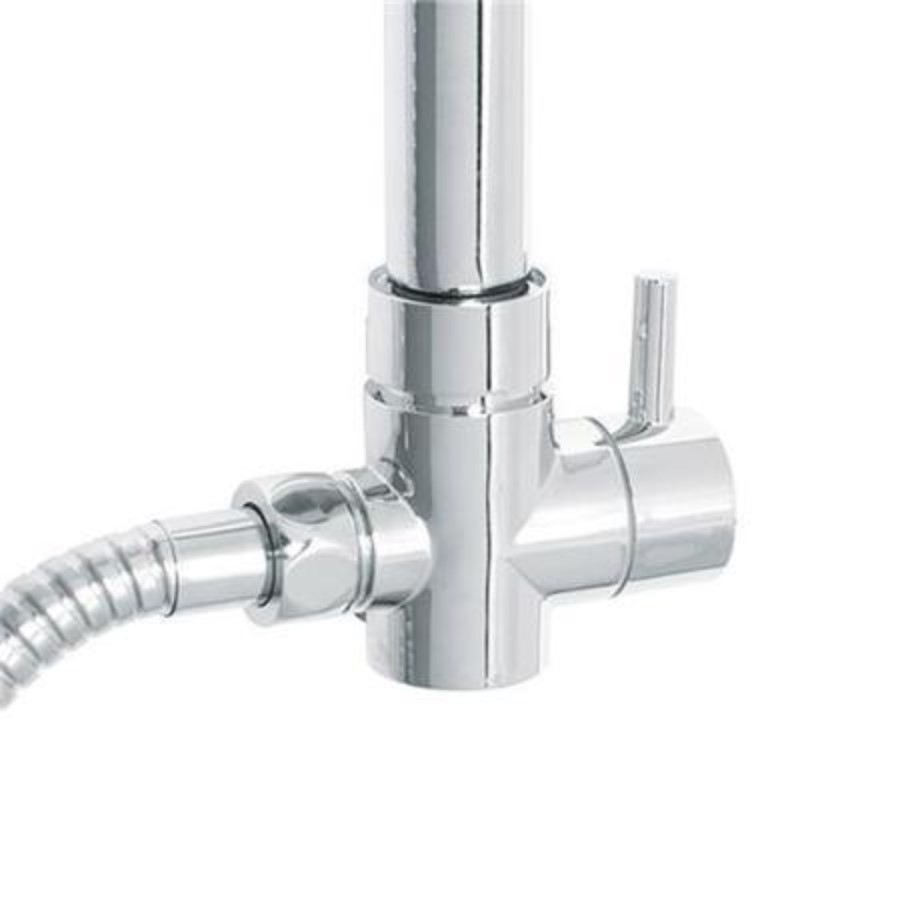 Thermostatic Mixer Bar Shower with Square Overhead & Handset - Flow