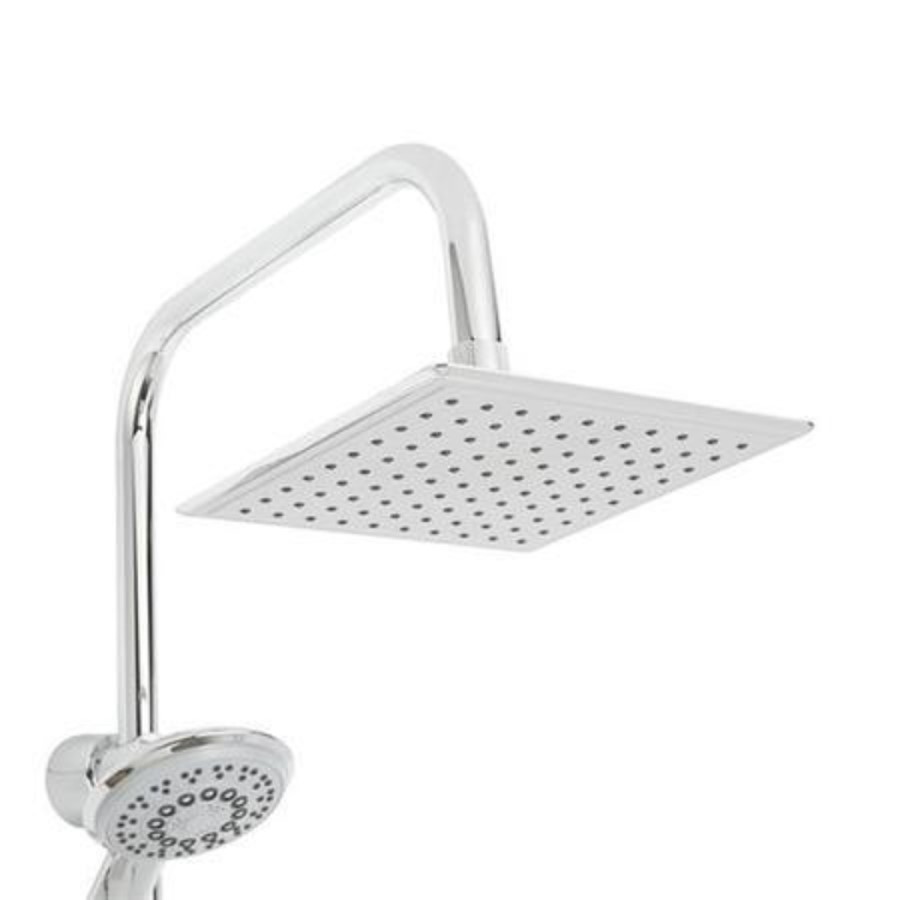 Thermostatic Mixer Bar Shower with Square Overhead & Handset - Flow