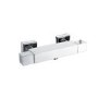 Grade A1 - Black Thermostatic Square Bar Mixer Shower Set with Slide Rail Kit - Cube