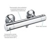 Chrome Thermostatic Mixer Shower with Round Hand Shower &amp; Slide Rail Kit - Flow