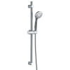 Chrome Thermostatic Mixer Shower with Round Hand Shower &amp; Slide Rail Kit - Flow
