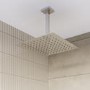 Grade A1 - Chrome Single Outlet Ceiling Mounted Thermostatic Mixer Shower - Cube