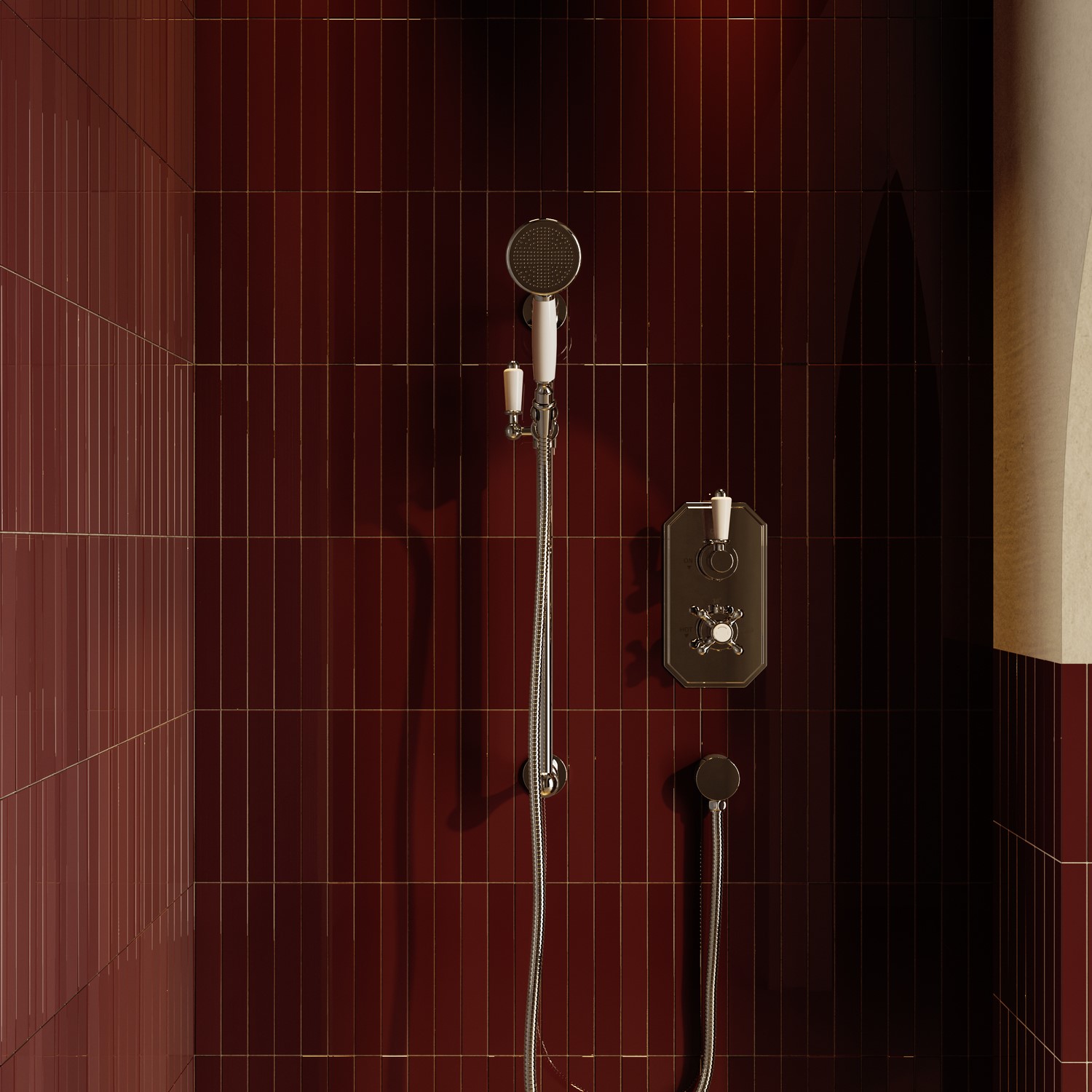 Chrome Concealed Traditional Shower Mixer with Dual Control & Slide ...