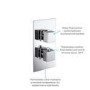 Chrome 2 Outlet  Wall Mounted Thermostatic Mixer Shower Set with Hand Shower - Cube