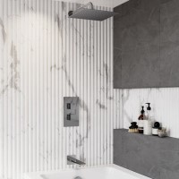 Chrome 2 Outlet Shower Bundle With Shower Head & Bath Spout - Zana