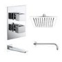 Chrome 2 Outlet Shower Bundle With Shower Head & Bath Spout - Zana