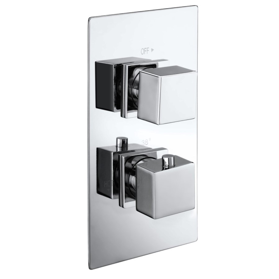 Chrome 2 Outlet Shower Bundle With Shower Head & Bath Spout - Zana