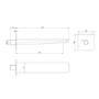 Chrome Wall Mounted Bath Spout - Zana