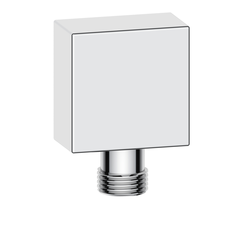 Chrome Dual Outlet Wall Mounted Thermostatic Mixer Shower  with Hand Shower & Overflow Bath Filler - Cube