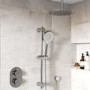 Chrome Dual Outlet Ceiling  Mounted Thermostatic Mixer Shower with Hand Shower - Flow