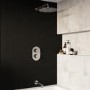 Chrome 2 Outlet Thermostatic Bath Mixer Shower Set With 300mm Wall Mounted Shower Head and Bath Filler Spout - Arissa