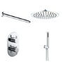 Chrome 2 Outlet  Ceiling Mounted Thermostatic Mixer Shower Set With Hand Shower - Arissa