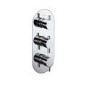 Chrome Dual Outlet Wall Mounted Thermostatic Mixer Shower Set with Hand Shower - Flow