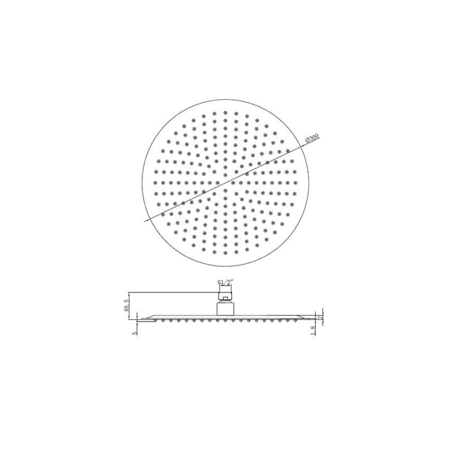 Grade A1 - Chrome Concealed Shower Mixer with Triple Control & Round Head - Flow