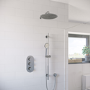 Grade A1 - Chrome Concealed Shower Mixer with Triple Control & Round Head - Flow