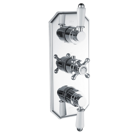 Chrome Dual Outlet Wall Mounted Thermostatic Mixer Shower with 