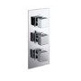 Cube square triple shower valve with diverter - 3 outlets