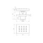 Chrome Concealed Shower Mixer with Triple Control & Square Ceiling Mounted Head, Handset and Body Jets - Cube