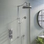 Chrome Concealed Traditional Shower Mixer with Dual Control & Round Wall Mounted Head and Handset - Cambridge