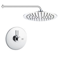 Chrome Single  Outlet Wall Mounted Thermostatic Mixer Shower - Volta