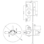 Chrome Single Outlet Thermostatic Mixer Shower with Round Ceiling Mounted Shower Head - Volta