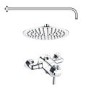Chrome Thermostatic Exposed  Mixer Shower with Round Wall Mounted Shower Head - Volta