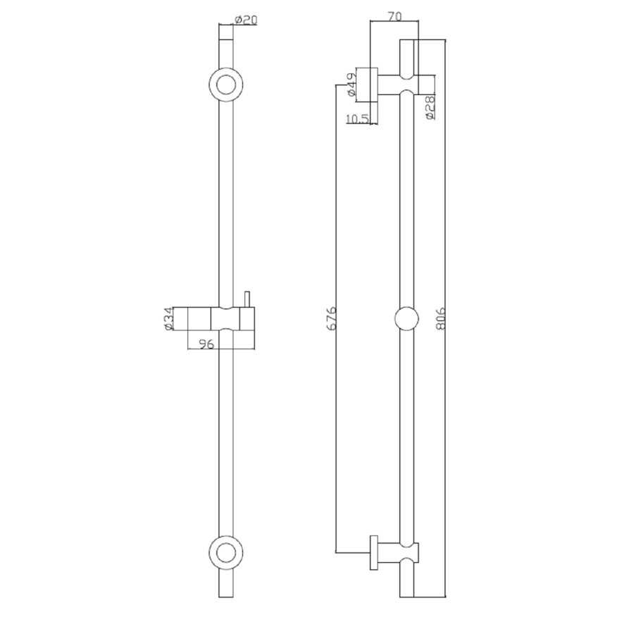 Chrome Thermostatic Exposed Mixer Shower with Round Ceiling Mounted Shower Head- Volta