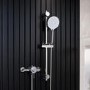 Chrome Thermostatic Exposed Mixer Shower With Round Slide Rail Kit - Volta