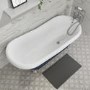 Blue Freestanding Single Ended Roll Top Slipper Bath with Chrome Feet 1615 x 690mm - Baxenden