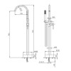 Brass Freestanding Bath Shower Mixer and Basin Tap Set - Arissa