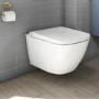 Wall Hung Smart Bidet Toilet Square with Frame Cistern and Chrome Flush Plate - Purificare
