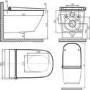 Wall Hung Smart Bidet Toilet Square with Frame Cistern and Chrome Flush Plate - Purificare
