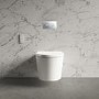 ONLY OPENED - Wall Hung Smart Bidet Round Toilet with 1160mm Frame Cistern and White Sensor Flush Plate - Purificare