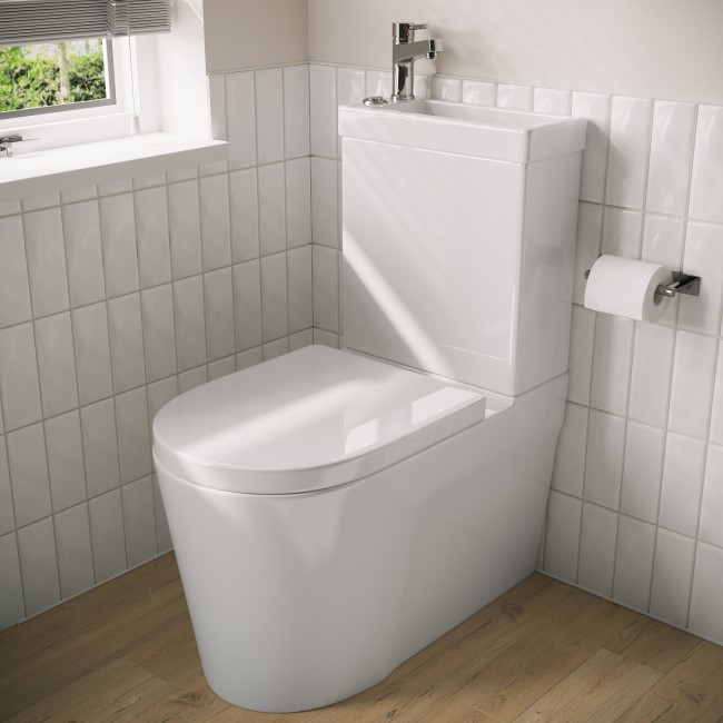 Close Coupled Toilet with Sink on Top Cloakroom Suite - Legend