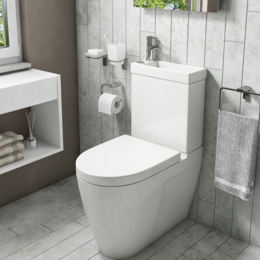 Grade A1 - Close Coupled Toilet with Sink on Top - Legend