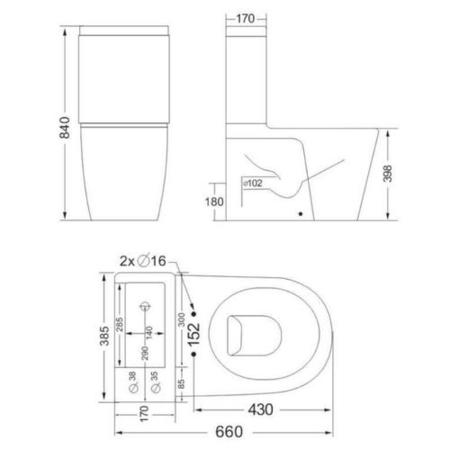 Grade A1 - Close Coupled Toilet with Sink on Top - Legend