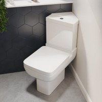 Close Coupled Corner Toilet with Soft Close Seat & Cover - Seren  Close Coupled Corner Toilet with Soft Close Seat & Cover - Seren